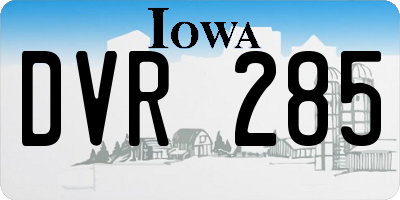 IA license plate DVR285