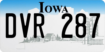 IA license plate DVR287