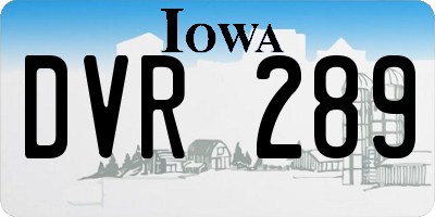IA license plate DVR289