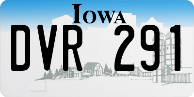 IA license plate DVR291