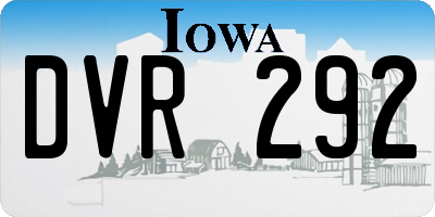 IA license plate DVR292