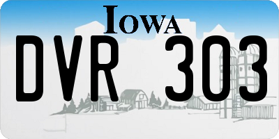 IA license plate DVR303