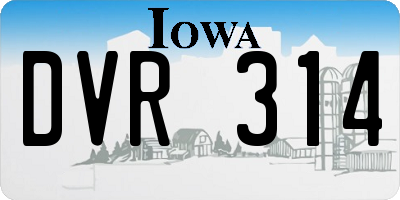 IA license plate DVR314