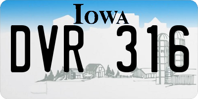 IA license plate DVR316