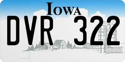IA license plate DVR322