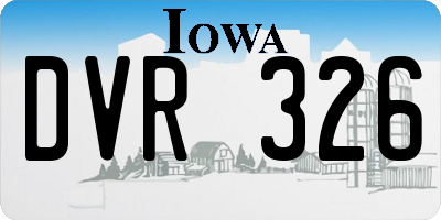 IA license plate DVR326