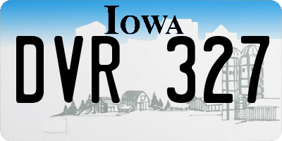 IA license plate DVR327