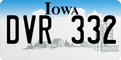 IA license plate DVR332
