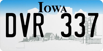 IA license plate DVR337