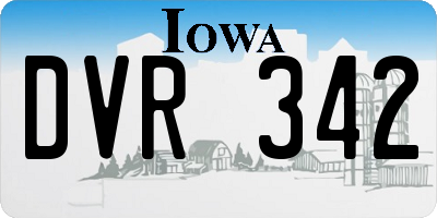 IA license plate DVR342