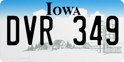 IA license plate DVR349
