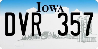 IA license plate DVR357