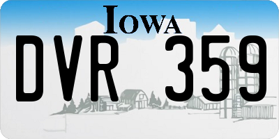 IA license plate DVR359