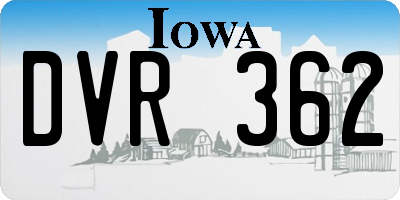 IA license plate DVR362