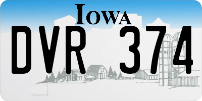 IA license plate DVR374