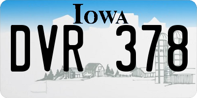 IA license plate DVR378