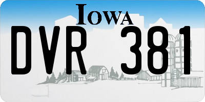 IA license plate DVR381
