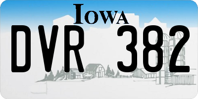 IA license plate DVR382
