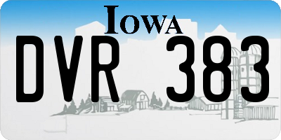IA license plate DVR383