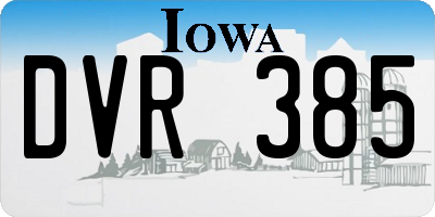 IA license plate DVR385