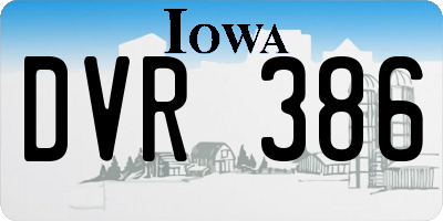 IA license plate DVR386