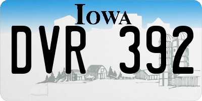 IA license plate DVR392
