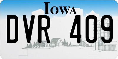 IA license plate DVR409