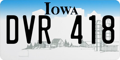 IA license plate DVR418