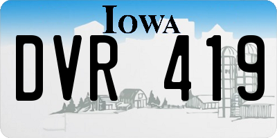 IA license plate DVR419