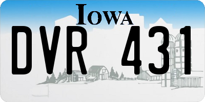 IA license plate DVR431