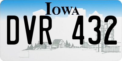 IA license plate DVR432