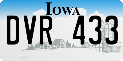 IA license plate DVR433