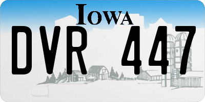 IA license plate DVR447