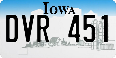 IA license plate DVR451