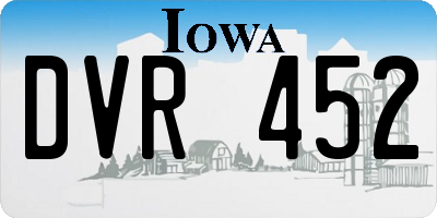 IA license plate DVR452