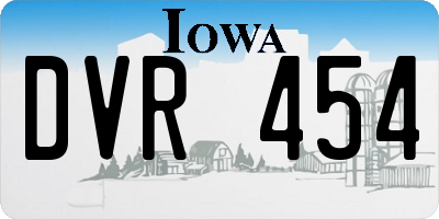 IA license plate DVR454
