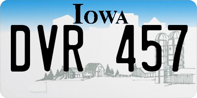 IA license plate DVR457