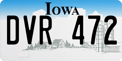 IA license plate DVR472