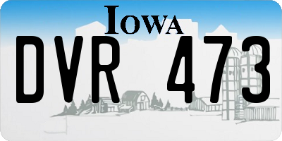 IA license plate DVR473