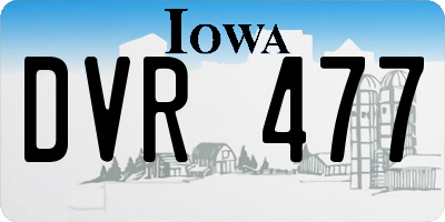 IA license plate DVR477