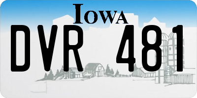 IA license plate DVR481