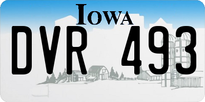 IA license plate DVR493