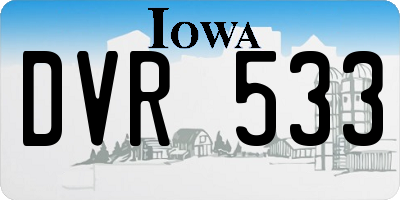 IA license plate DVR533