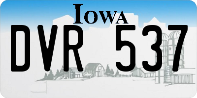 IA license plate DVR537