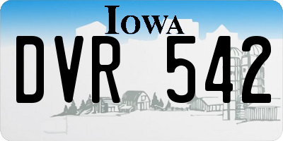 IA license plate DVR542