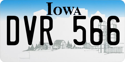 IA license plate DVR566