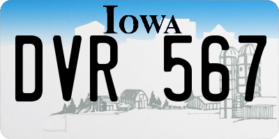 IA license plate DVR567