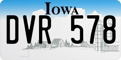 IA license plate DVR578