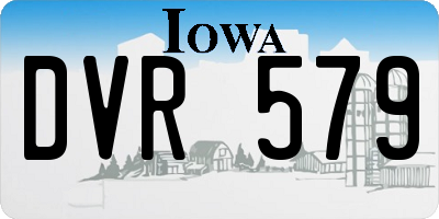 IA license plate DVR579