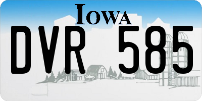 IA license plate DVR585